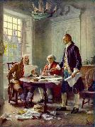 Jean Leon Gerome Ferris Writing the Declaration of Independence, 1776 painting
